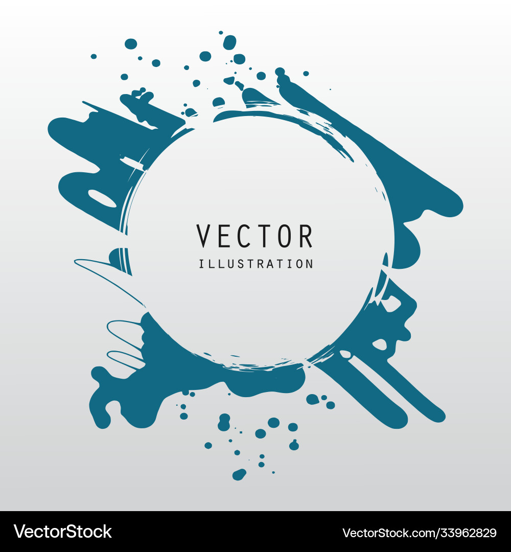 Splats splashes and blobs blue ink paint Splats splashes and blobs blue ink paint vector image