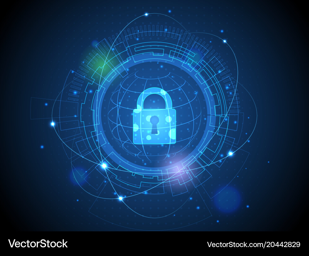 Technology of cyber security and interfaces vector image