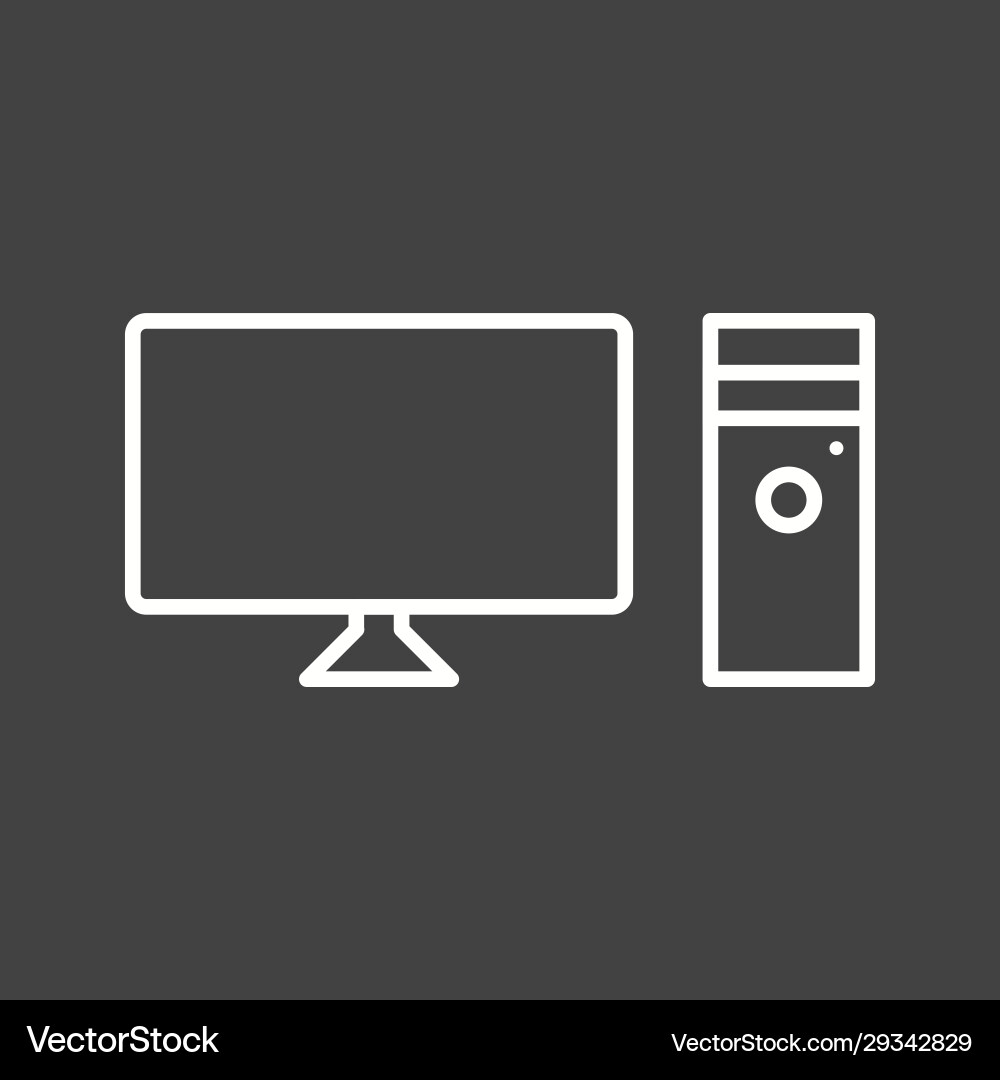 Unique computer line icon vector image