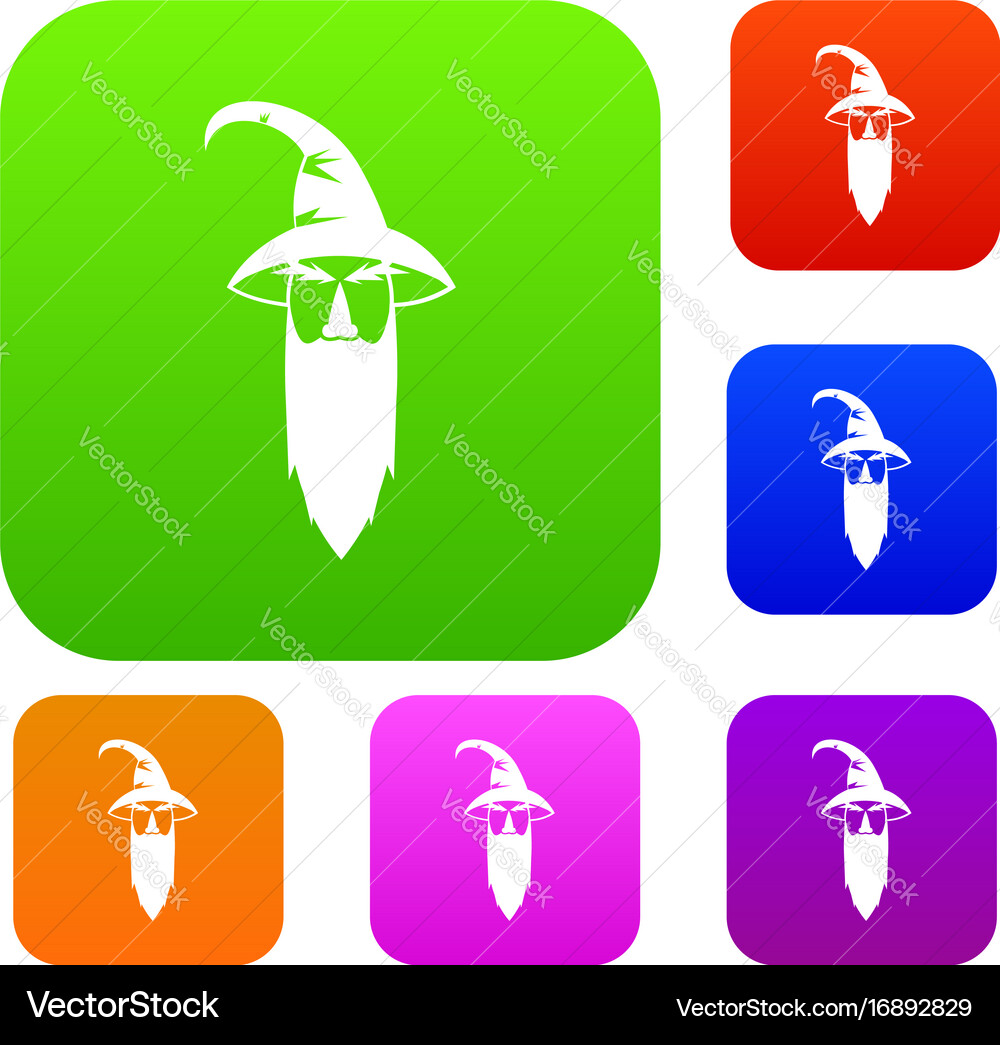 Wizard set collection Vector Image