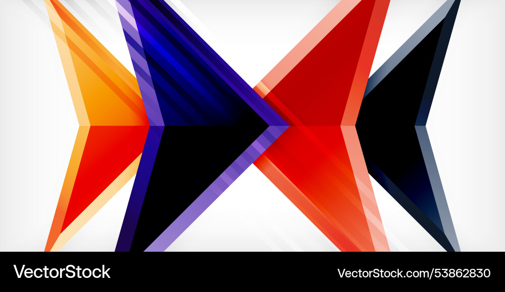 Abstract background color triangles and arrows Vector Image