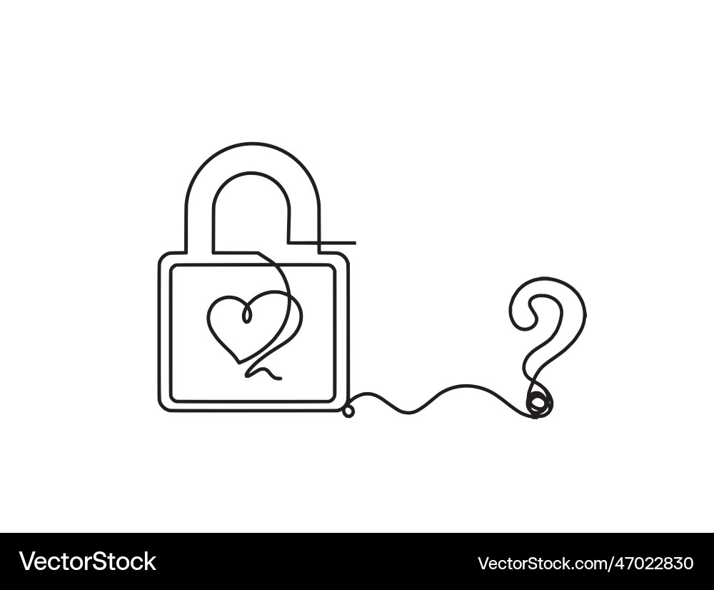 Abstract heart-lock with question mark Abstract heart-lock with question mark vector image