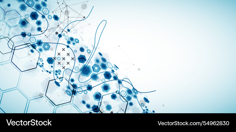 Abstract hexagon background with plexus effect Abstract hexagon background with plexus effect vector image