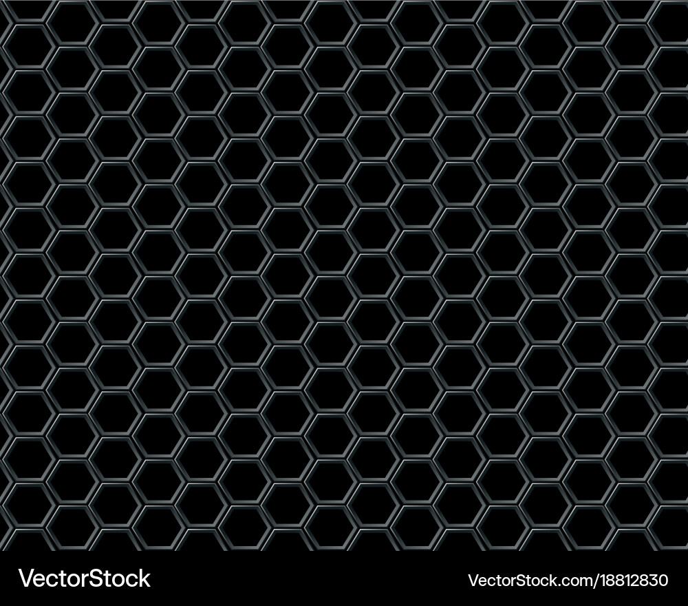 Black hexagon mesh on background design vector image