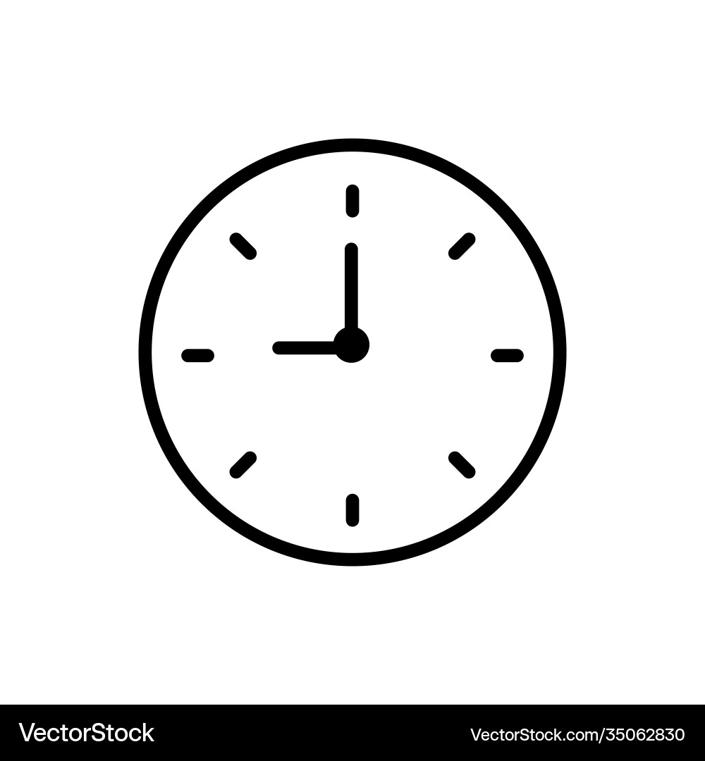Clock line icon on time symbol simple design Clock line icon on time symbol simple design vector image
