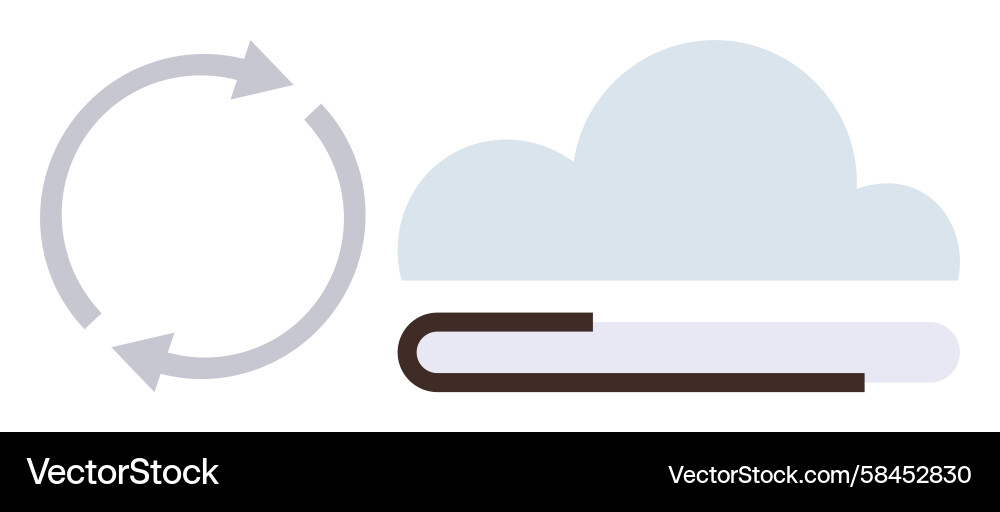 Cloud Data Sync & Storage Progress Vector Image
