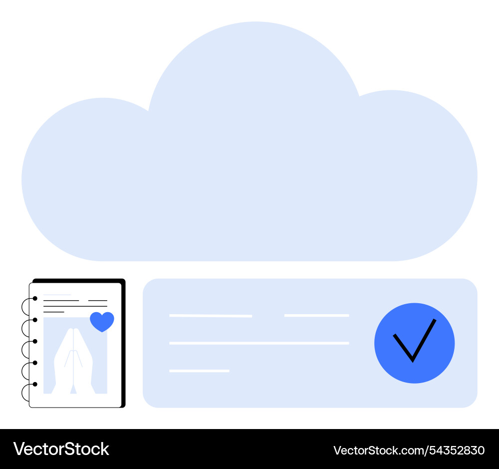 Cloud storage concept with notebook document vector image