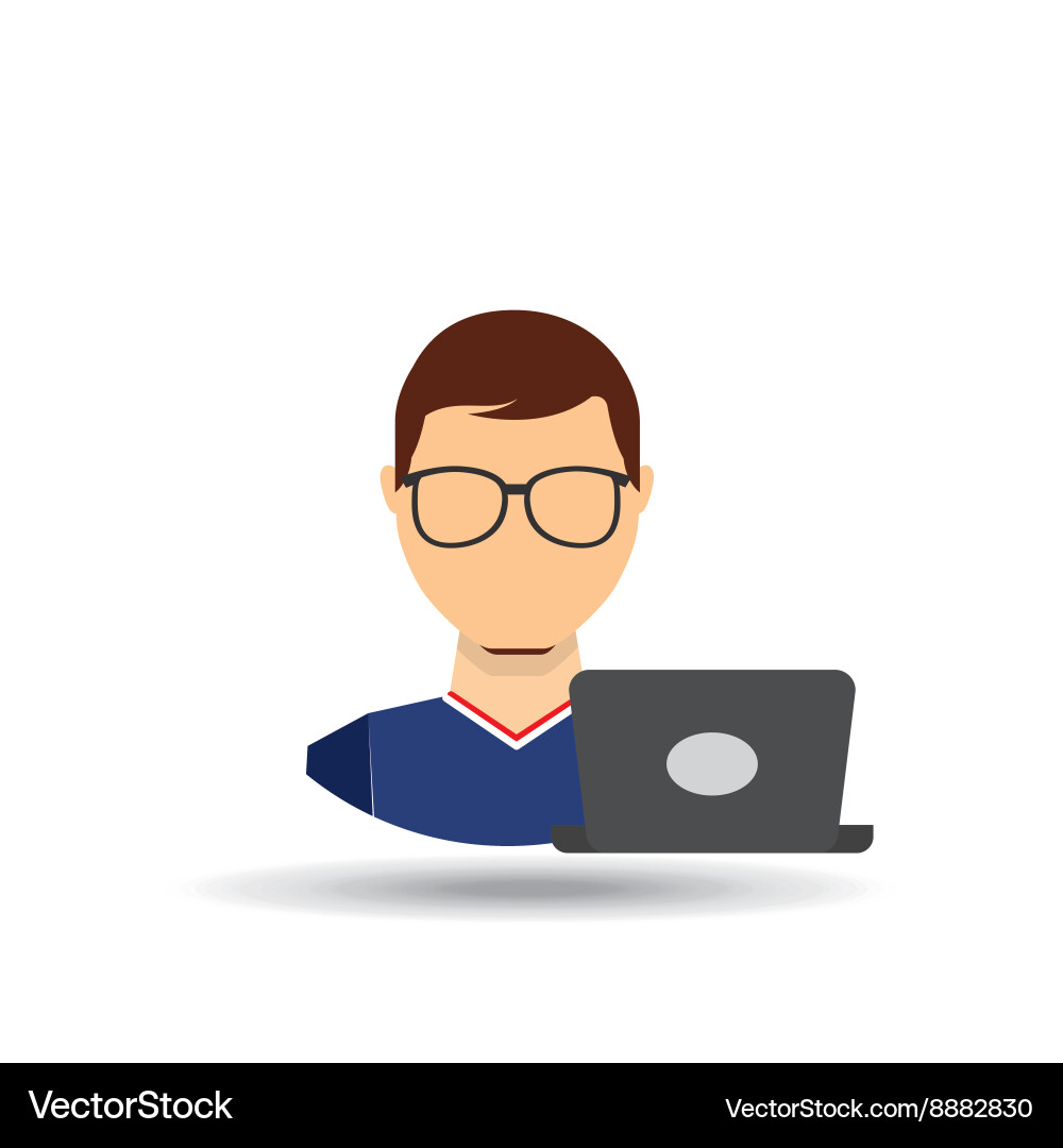 Computer user design vector image