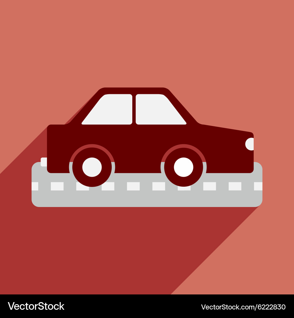 Flat with shadow icon and mobile application car vector image