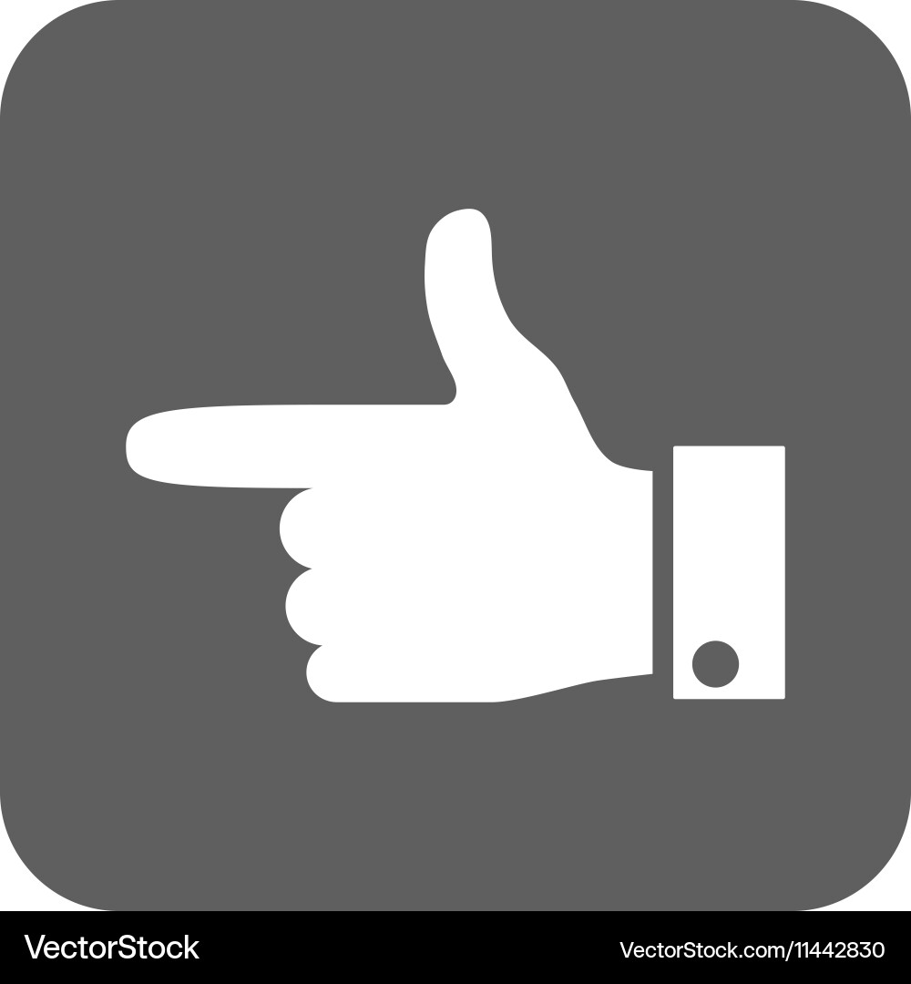 Hand pointer left flat squared icon vector image