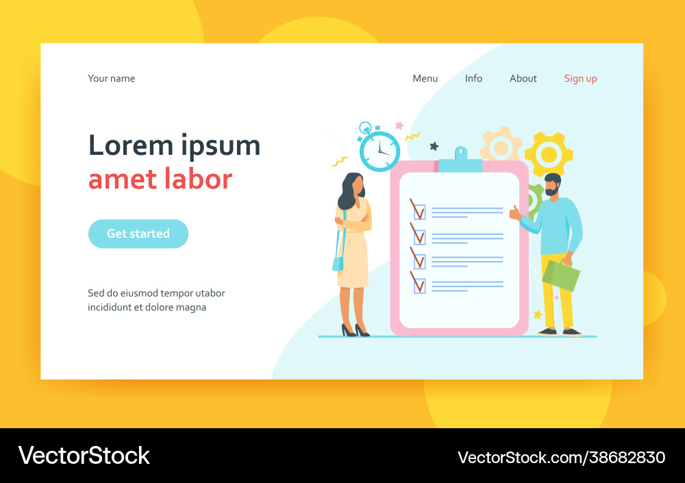 Managers with task list vector image
