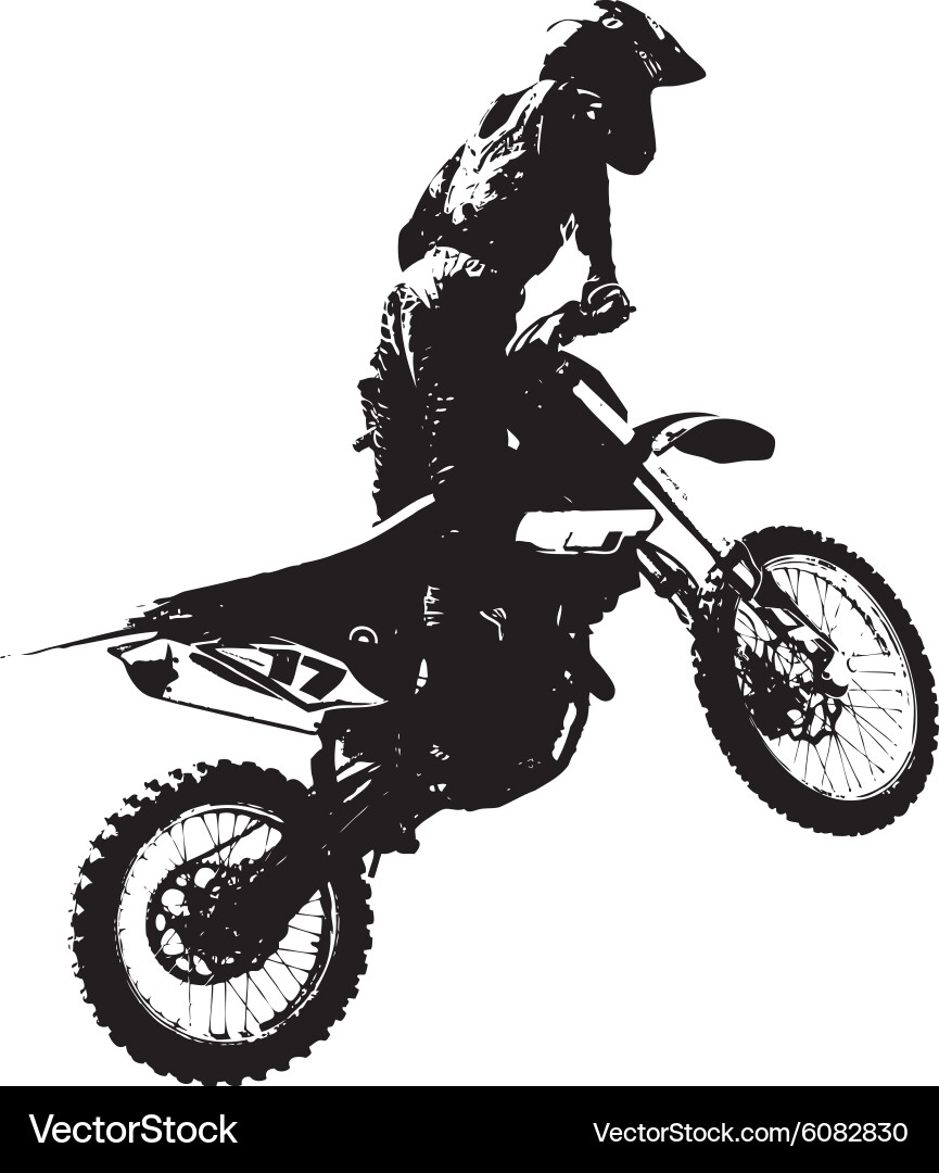 Motocross-Fahrer in Aktion vektorbild