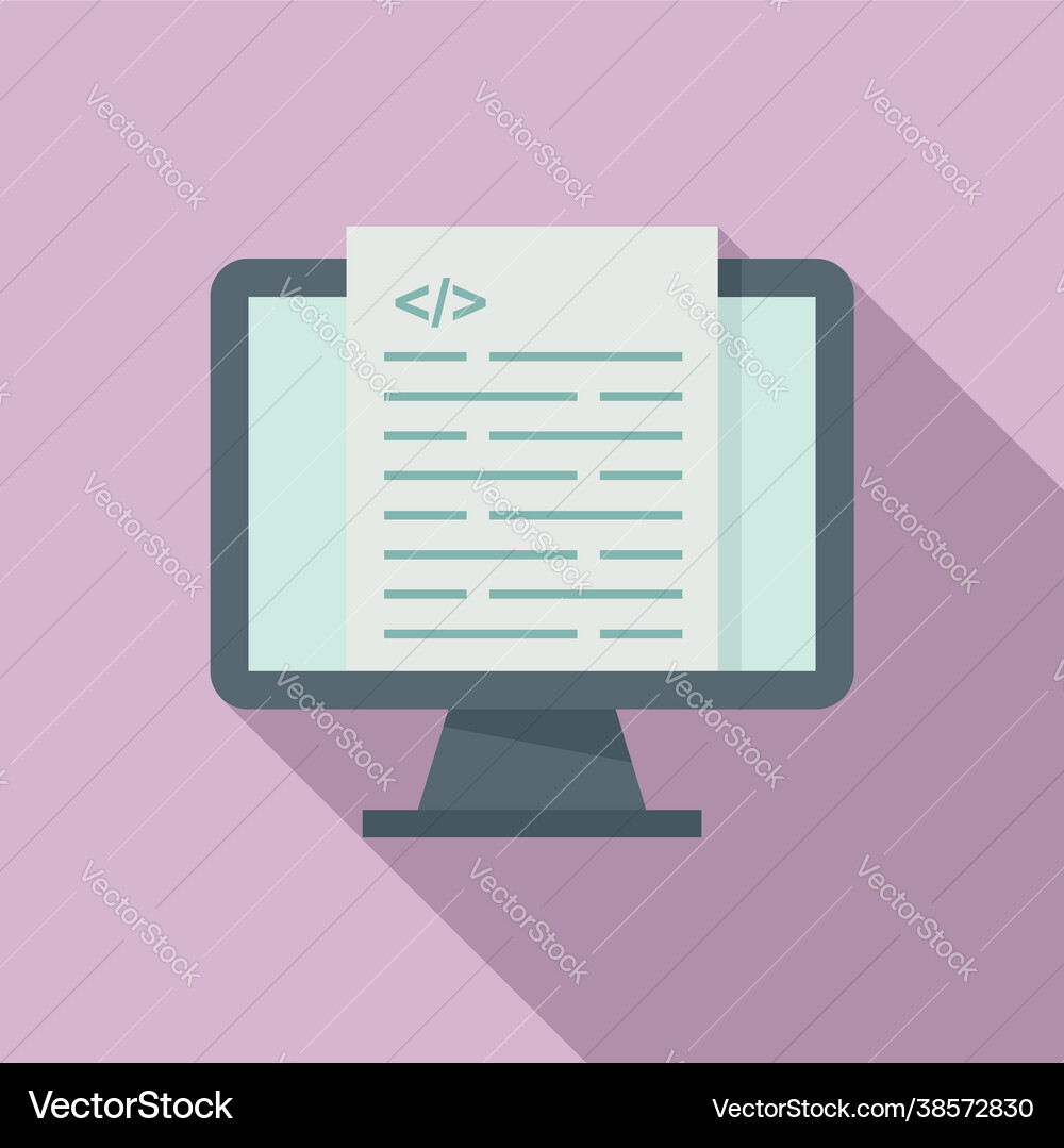 Pc programming icon flat web computer Pc programming icon flat web computer vector image