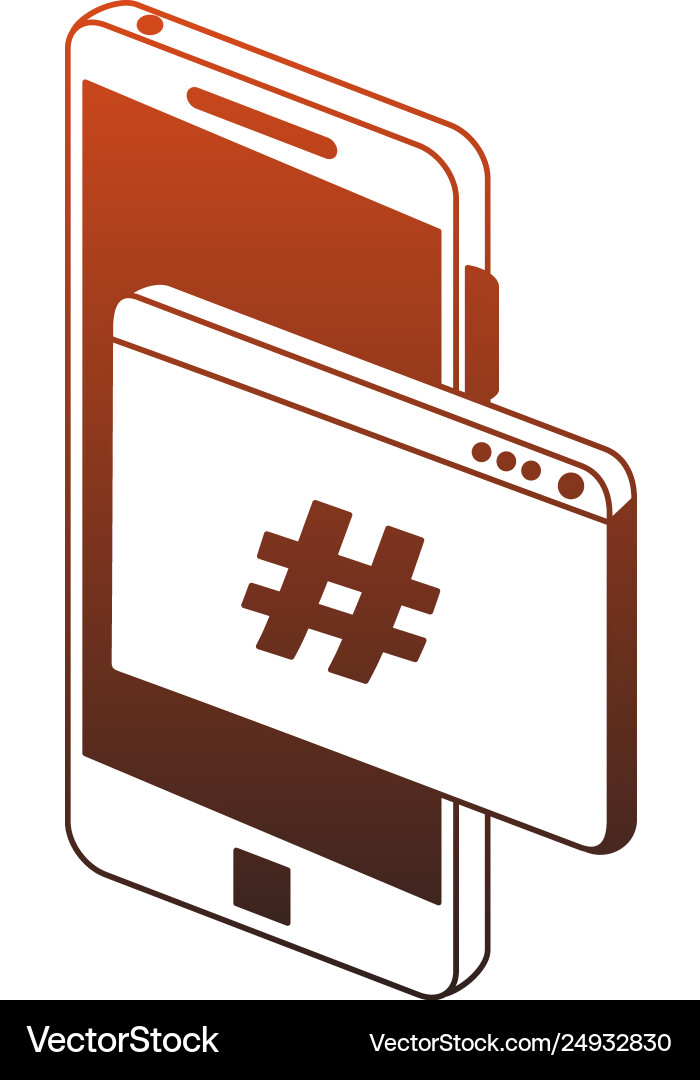Smartphone programming code symbol red lines Smartphone programming code symbol red lines vector image