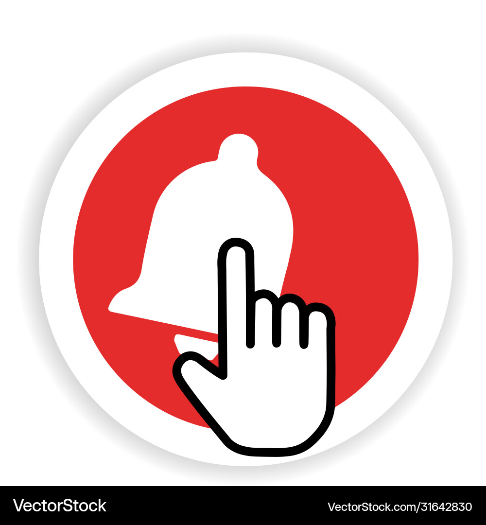 Subscribe - button red color with handon Subscribe - button red color with handon vector image