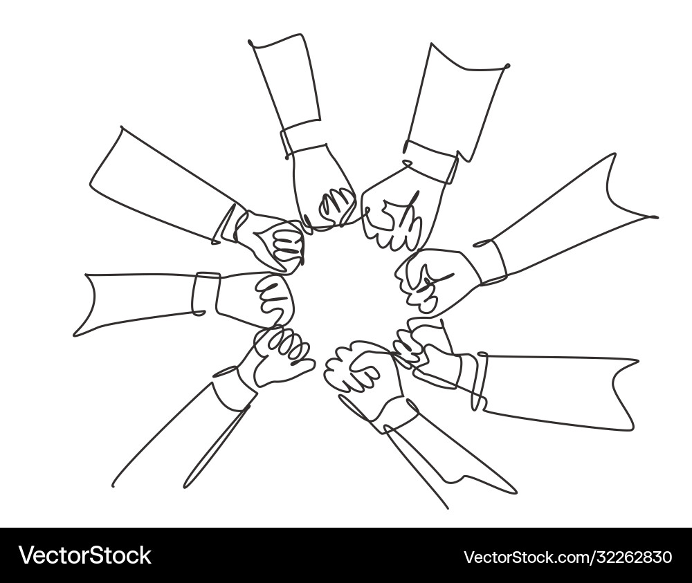 Team Unity Circle Line Art vector image