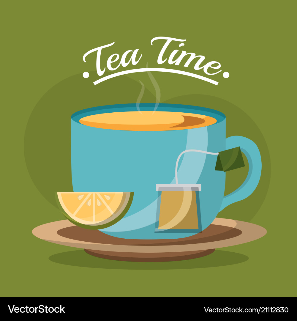 Teezeit bezogen Teezeit bezogen vektorbild