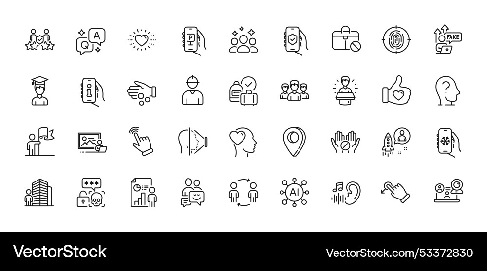 Workflow jobless and cyber attack line icons pack Workflow jobless and cyber attack line icons pack vector image