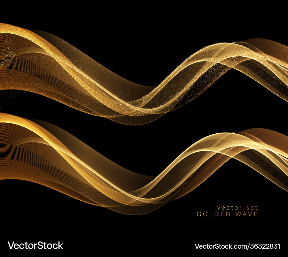 Abstract shiny color gold wave design element Abstract shiny color gold wave design element vector image