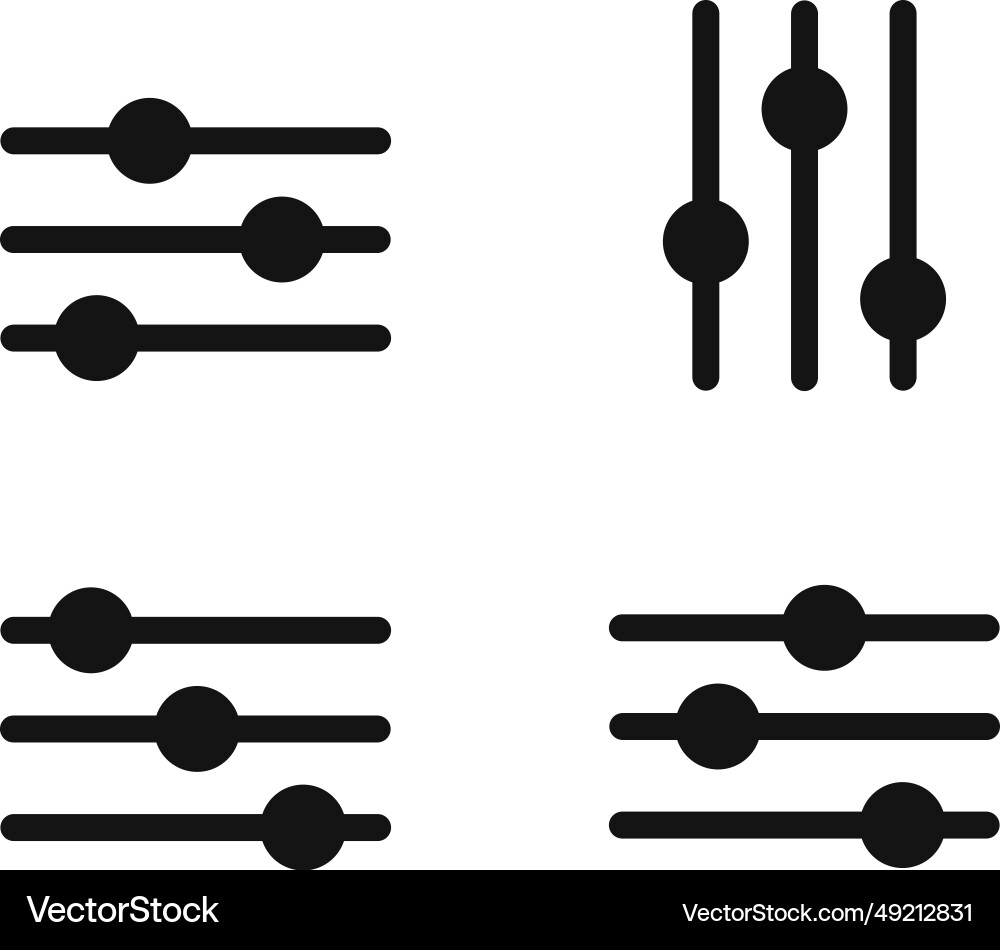 Adjustment button icon or filter control symbol vector image