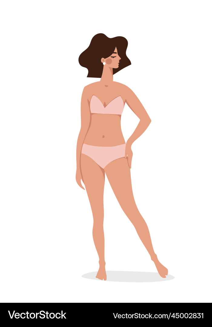 Beautiful girl model in panties and bra female Beautiful girl model in panties and bra female vector image