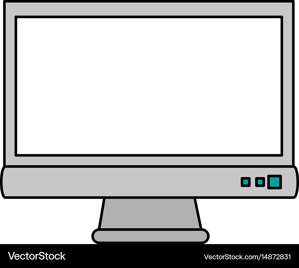 Color image cartoon front view computer display vector image