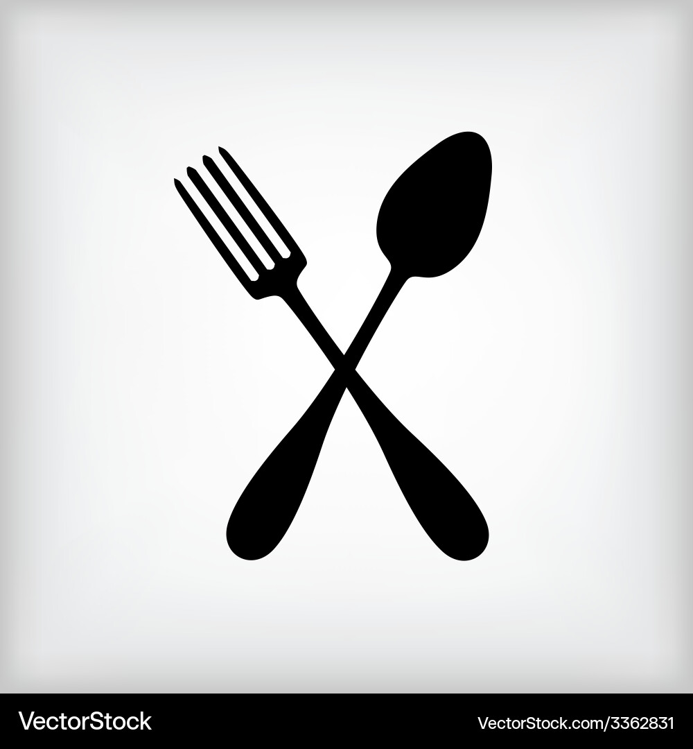 Crossed Silver Utensils vector image