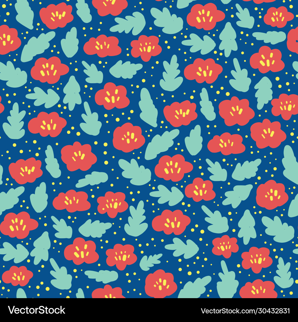 Ditsy flower pattern seamless background Ditsy flower pattern seamless background vector image