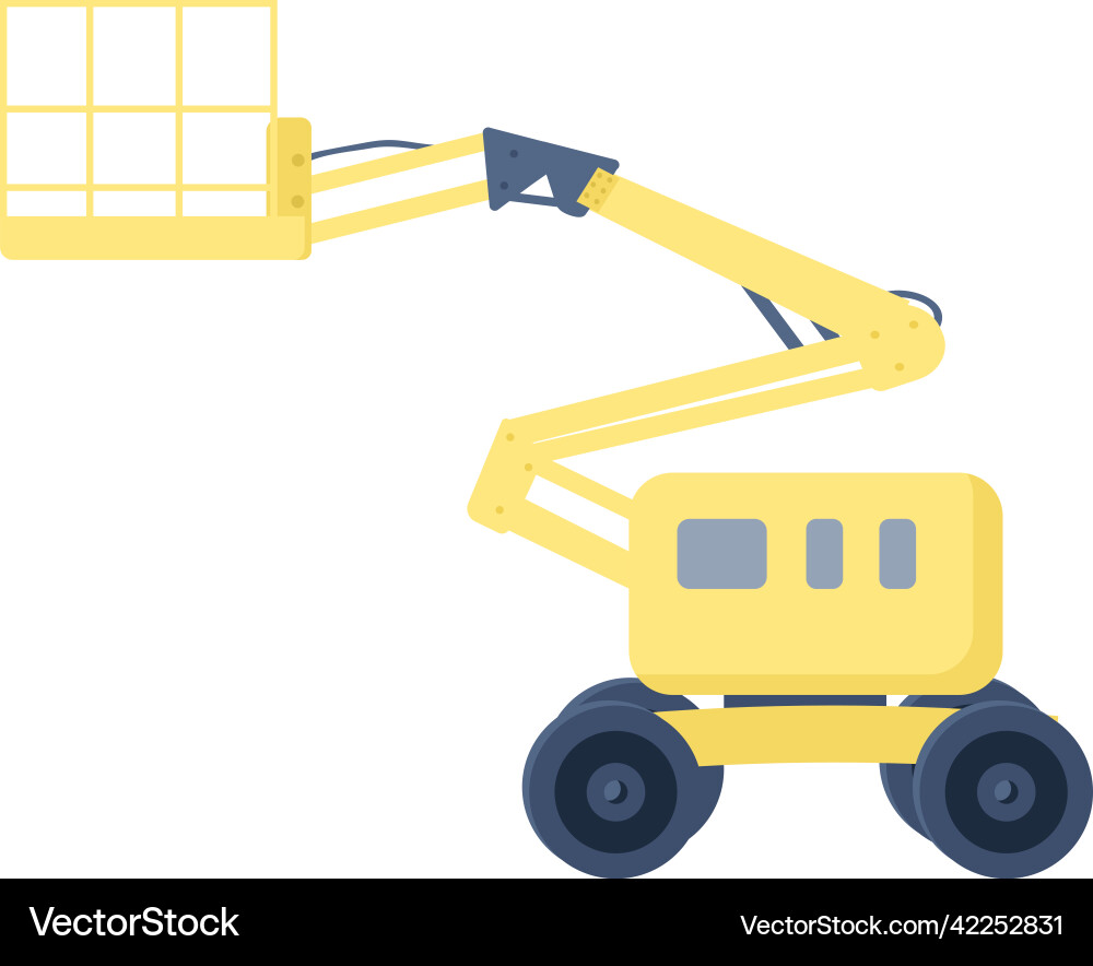 Elevating work platform semi flat color object Vector Image