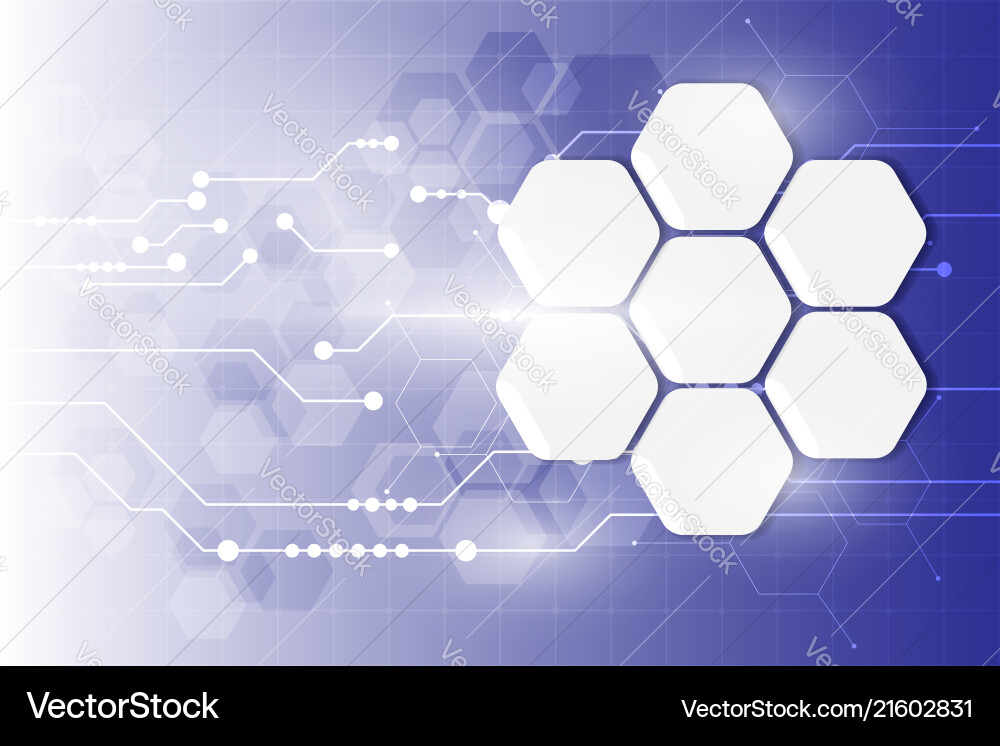Hexagon Tech Pattern - Abstract Background vector image