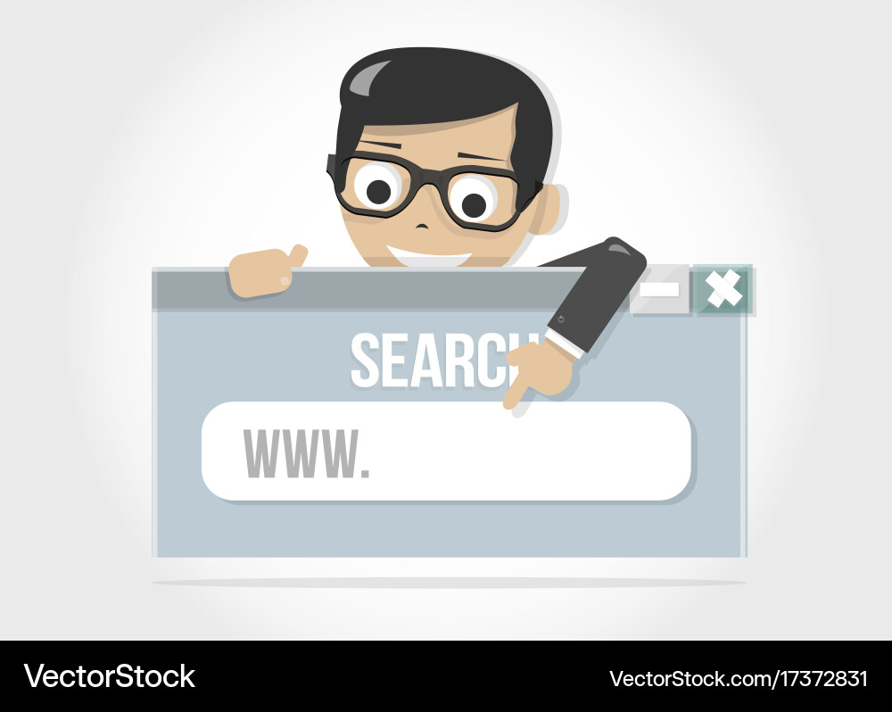 Link in the search box on your website vector image