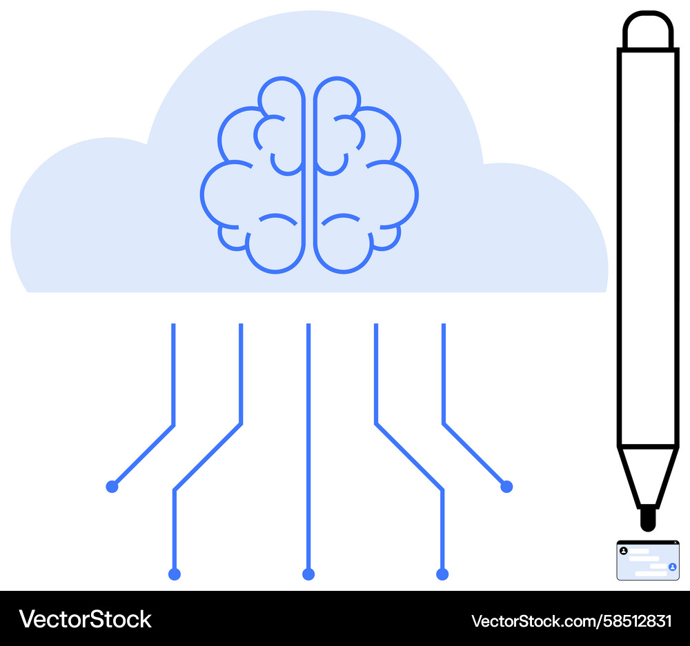 Neural Cloud Brain Network Vector Image