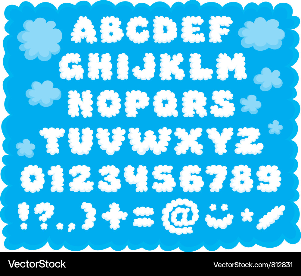 Puffy Cloud Font - Playful Script vector image