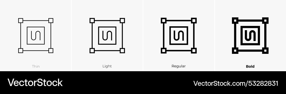 Resize icon thin light regular and bold style Resize icon thin light regular and bold style vector image