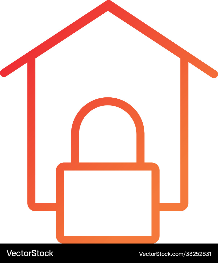 Safe padlock with house data security gradient Vector Image