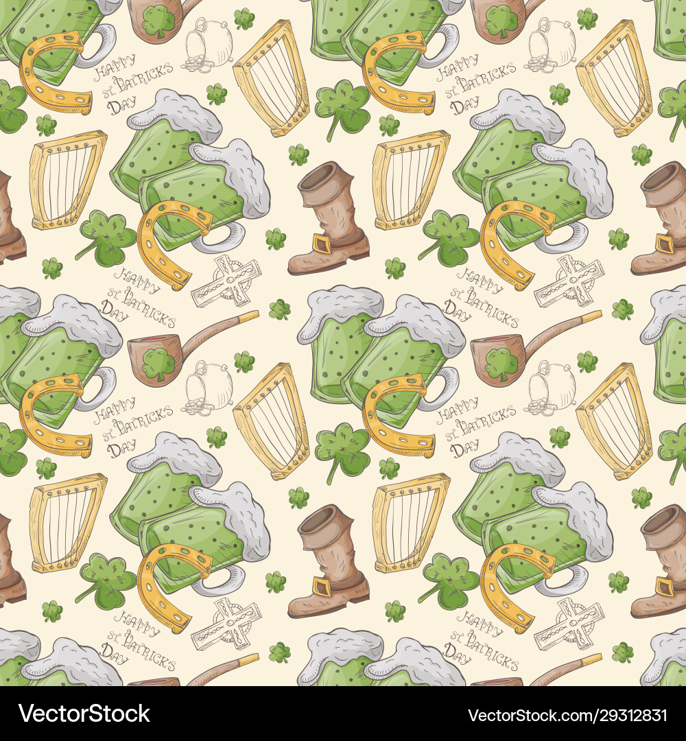 Seamless 8 pattern for design on irish theme Vector Image