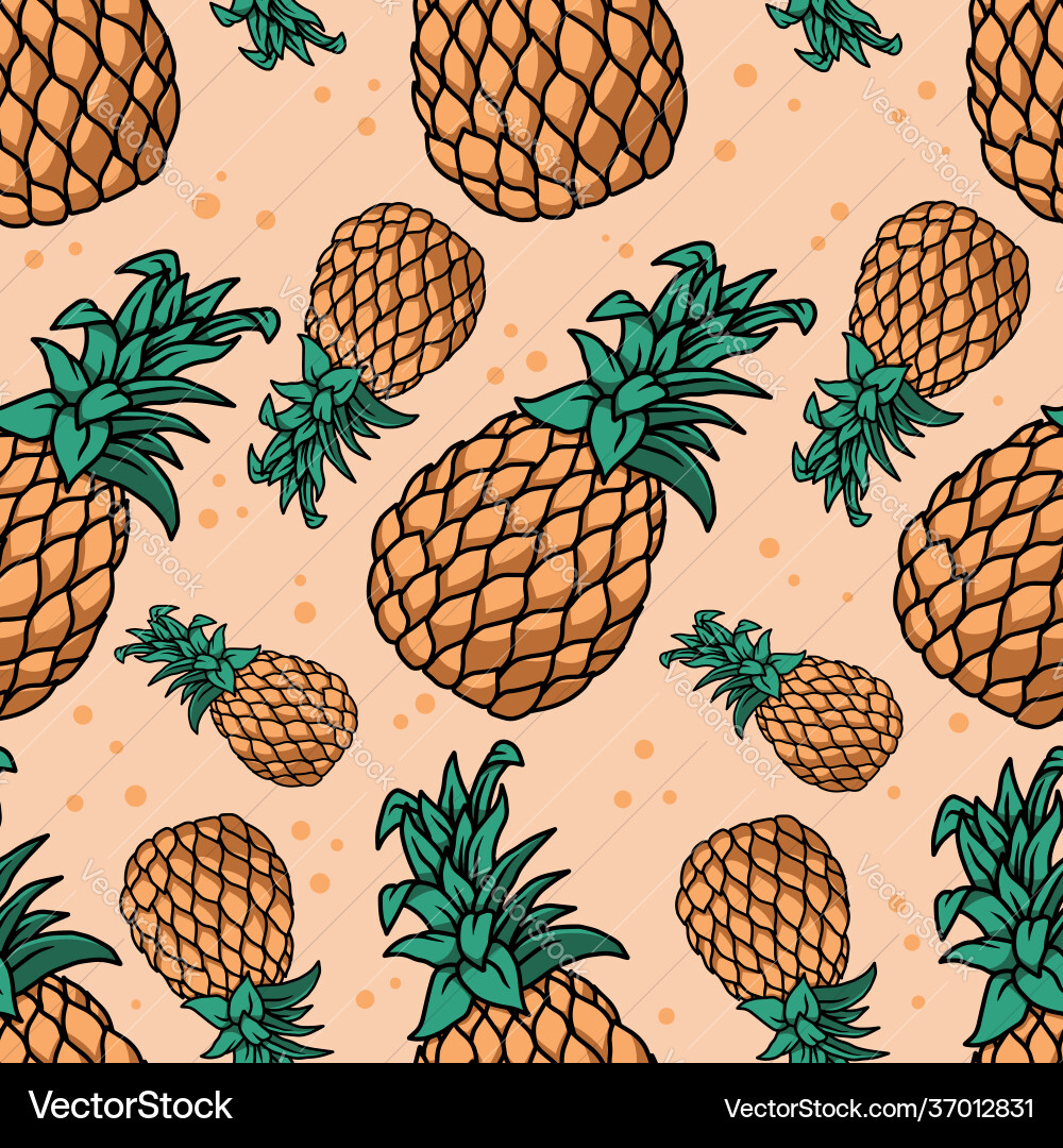 Seamless pattern with pineapples design element Seamless pattern with pineapples design element vector image