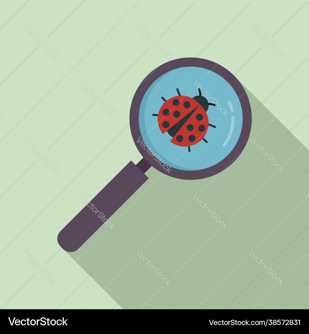 Search pc bug icon flat computer code Vector Image