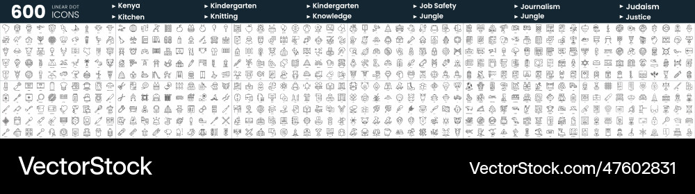 Set of 600 thin line icons in this bundle include Set of 600 thin line icons in this bundle include vector image