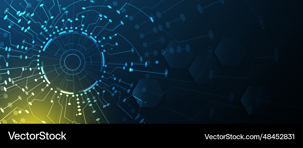 Technology banner design with hexagons abstract Technology banner design with hexagons abstract vector image
