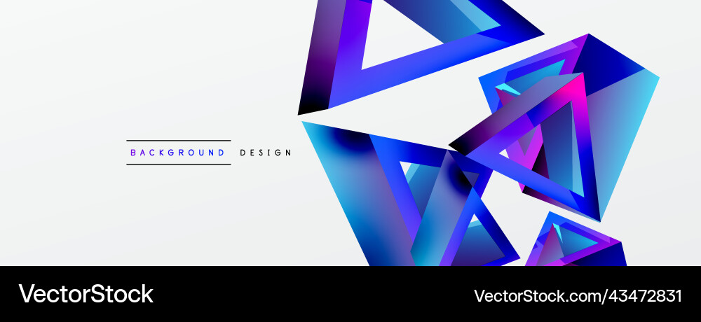 Triangle abstract background 3d basic Vector Image