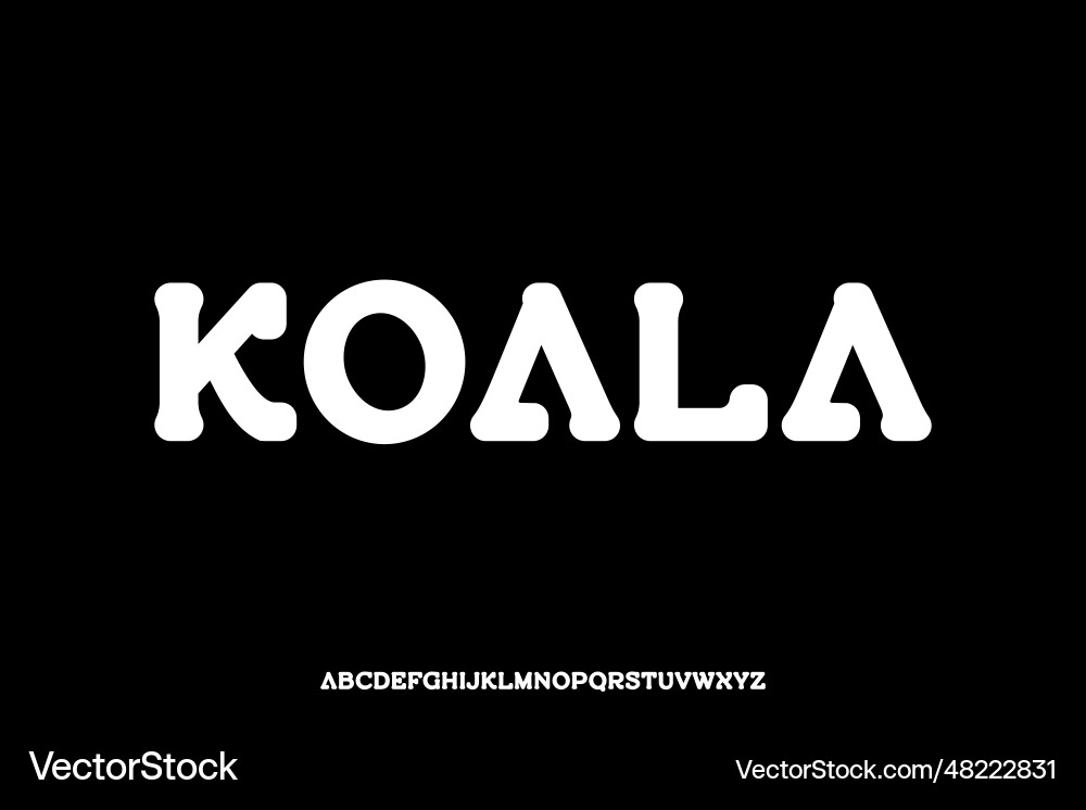 Unique bold rounded alphabet typeface display Unique bold rounded alphabet typeface display vector image