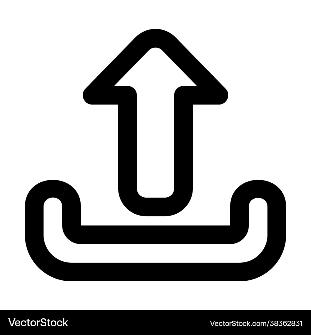 Upload icon in line style for any projects Upload icon in line style for any projects vector image