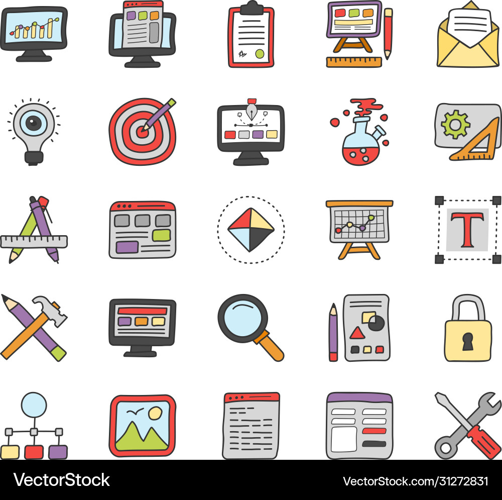 Web design and tools icons Vector Image