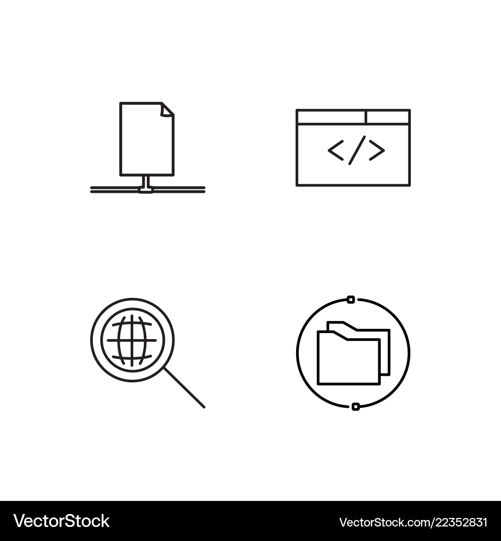 Web simple outlined icons set vector image