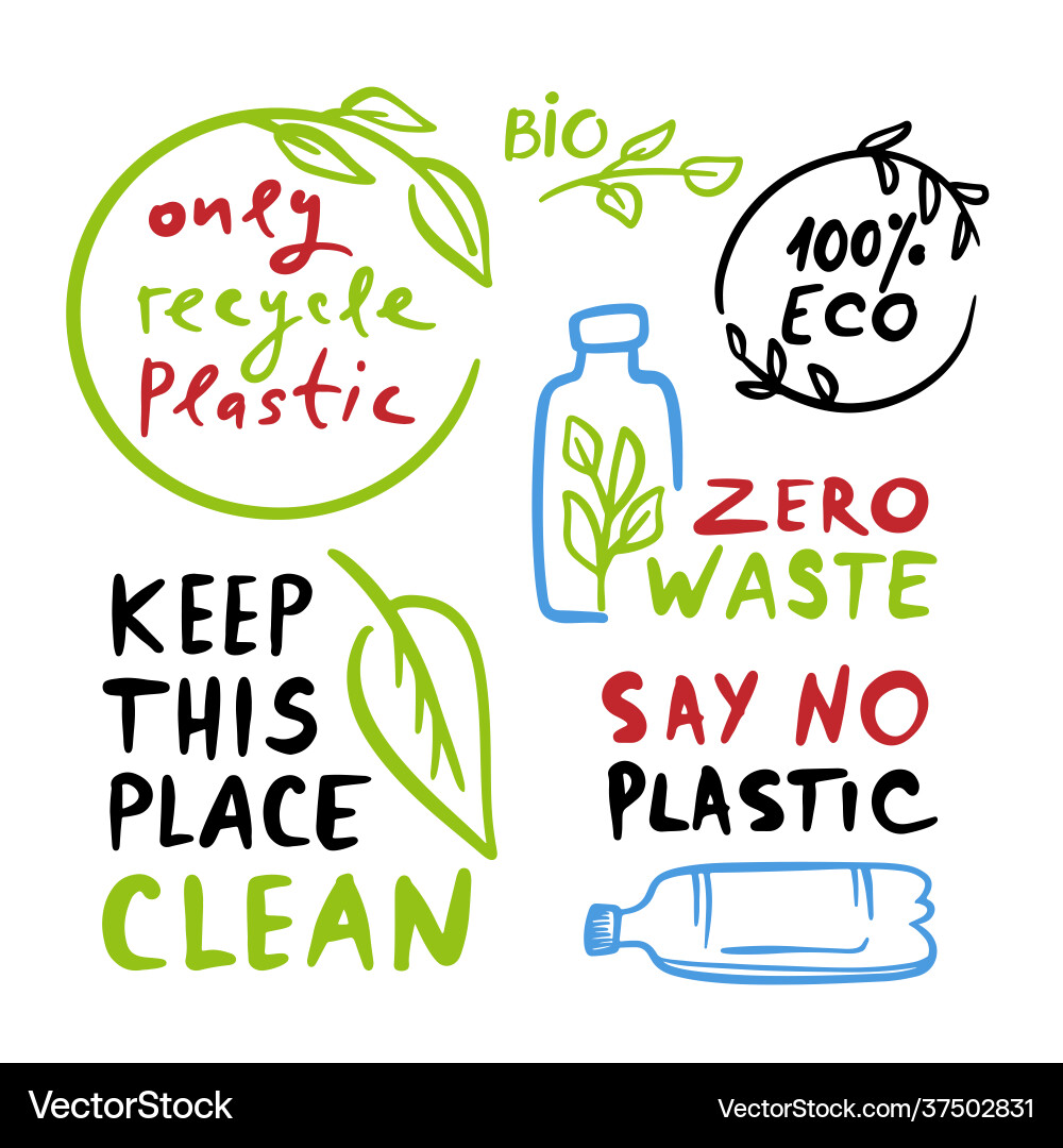 Zero waste quotes ecological problem Zero waste quotes ecological problem vector image