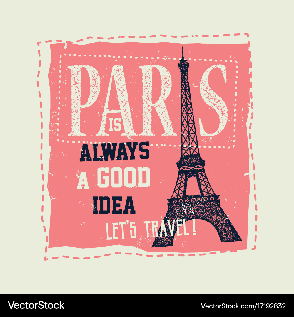 At the eiffel tower vector image