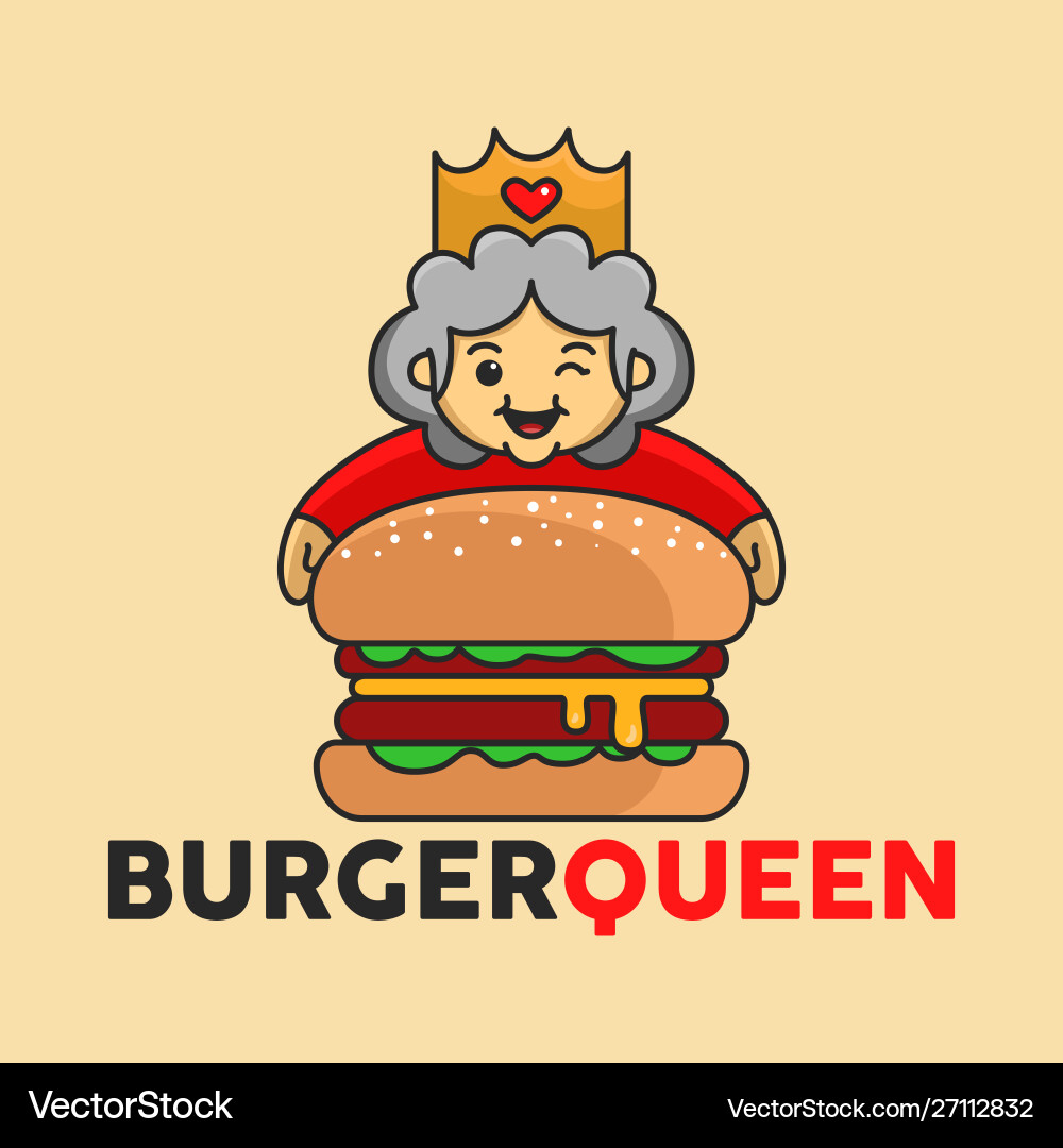 Burger big queen good for restaurant logo Burger big queen good for restaurant logo vector image