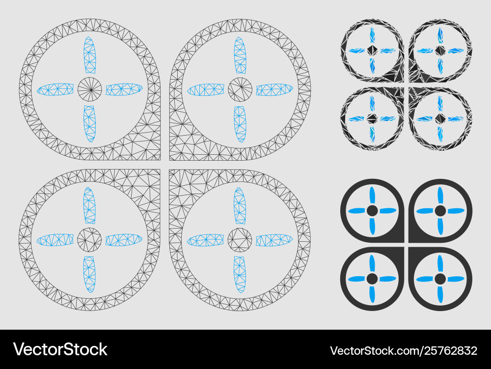 Copter mesh network model and triangle vector image