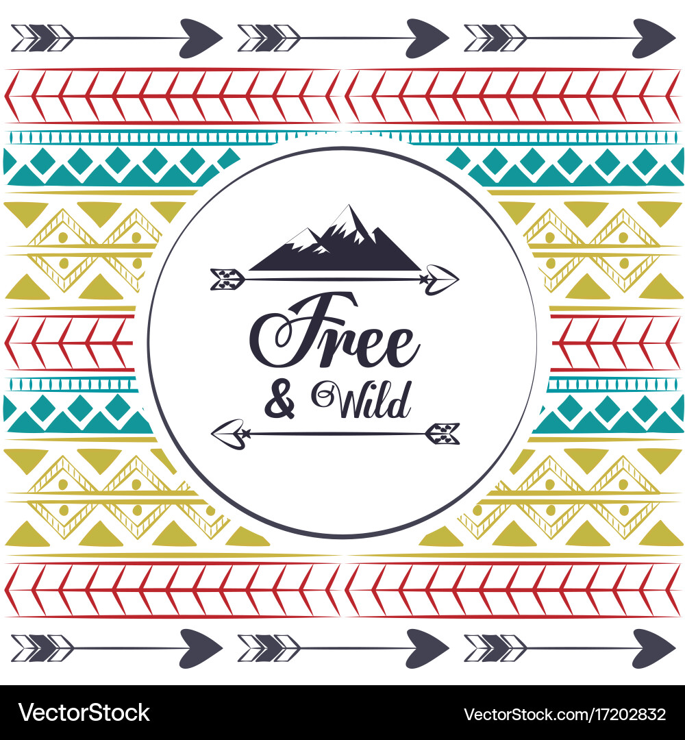 Decorative boho pattern background Vector Image